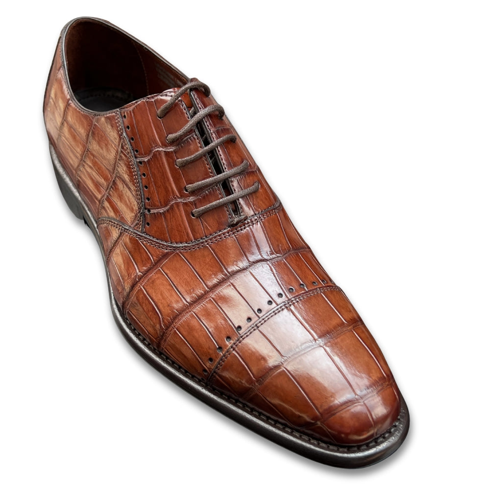 Calzoleria Toscana Caiman Cap-Toe Dress-Up Shoes - Cellini Uomo 