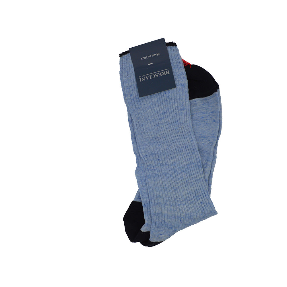 Men's Cotton Socks Light Blue and Black - Cellini Uomo 