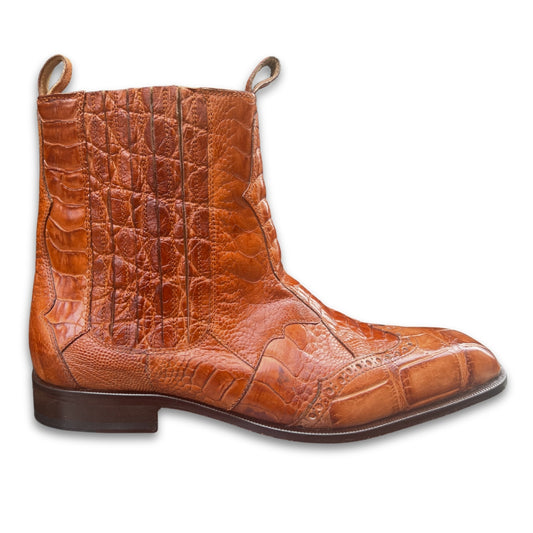 Mauri 1092 Alligator/Ostrich Leg Boot - Hand Painted Colors - Cellini Uomo 