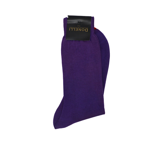 Men's Cotton Socks Soild Purple - Cellini Uomo 