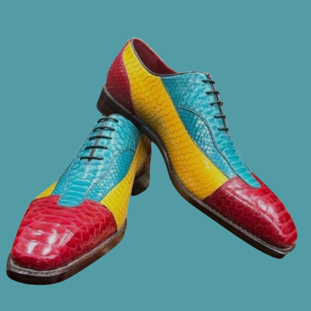 Sheriff Python Dress Shoes 2587-2002 featuring polished black leather and classic lace-up design for formal occasions.