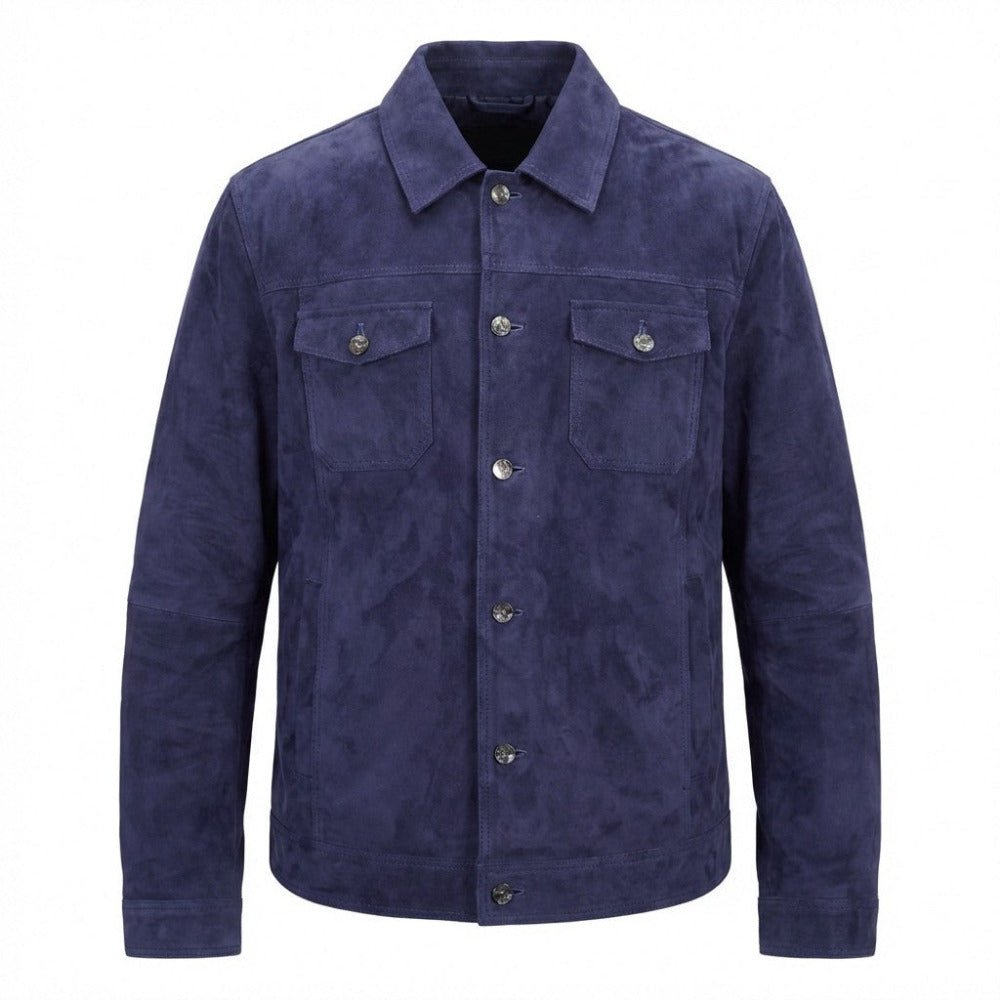 Torras goat suede jacket in high-quality soft suede, stylish coat with a classic design and natural texture.