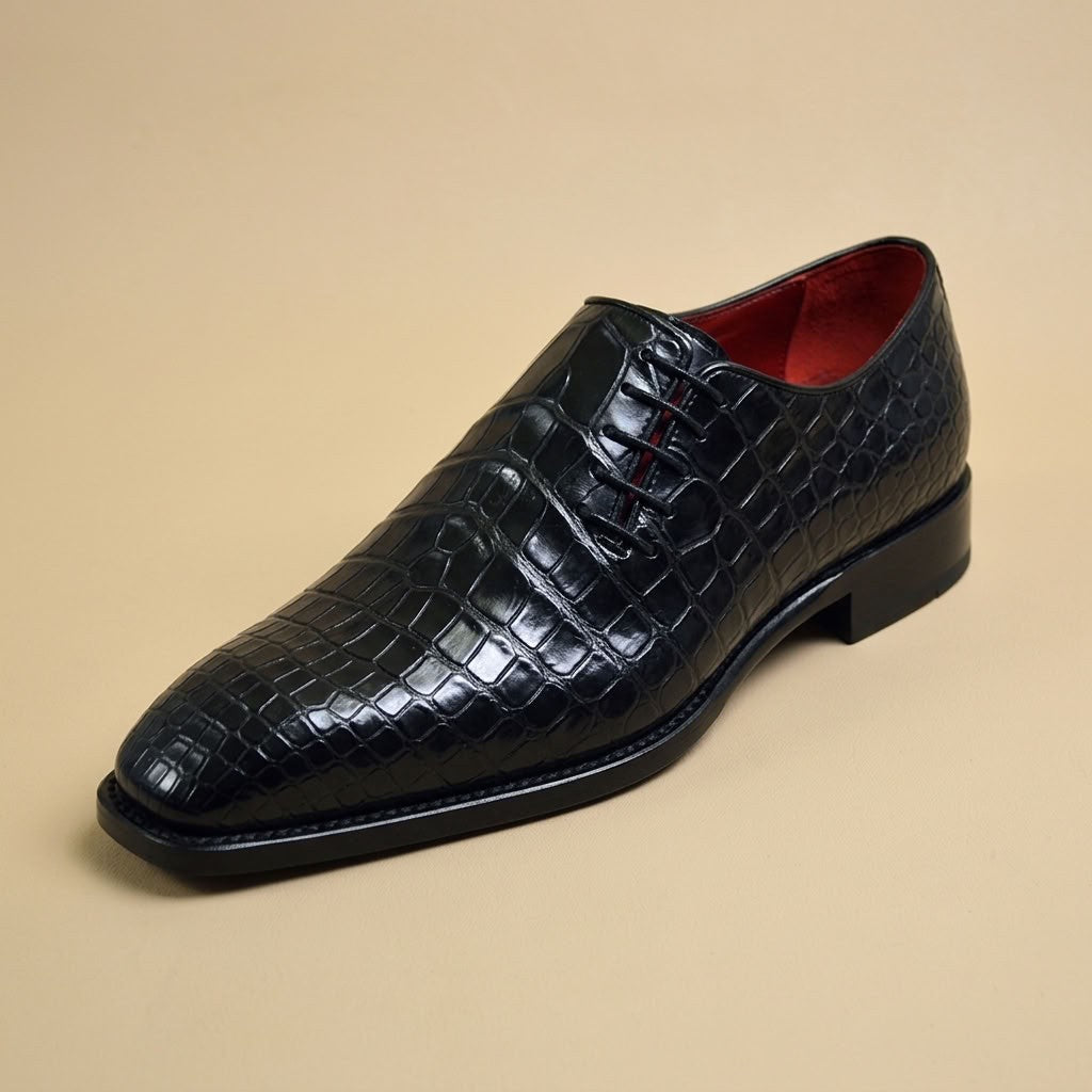 Sheriff Collection 2218 Alligator Lace Up shoes featuring alligator leather and classic lace-up design.