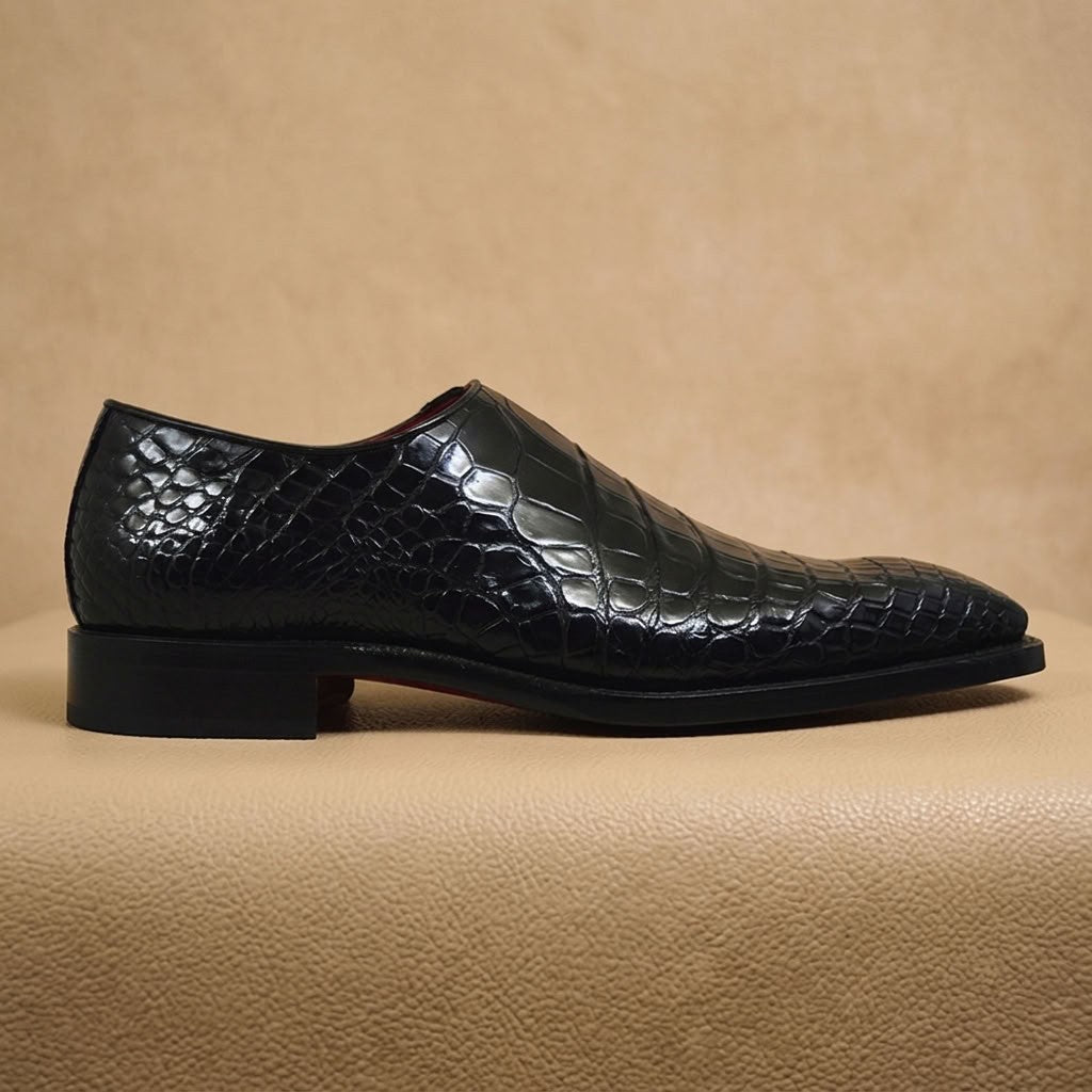 Sheriff Collection 2218 Alligator Lace Up shoes showcasing textured alligator leather and classic lace-up design.