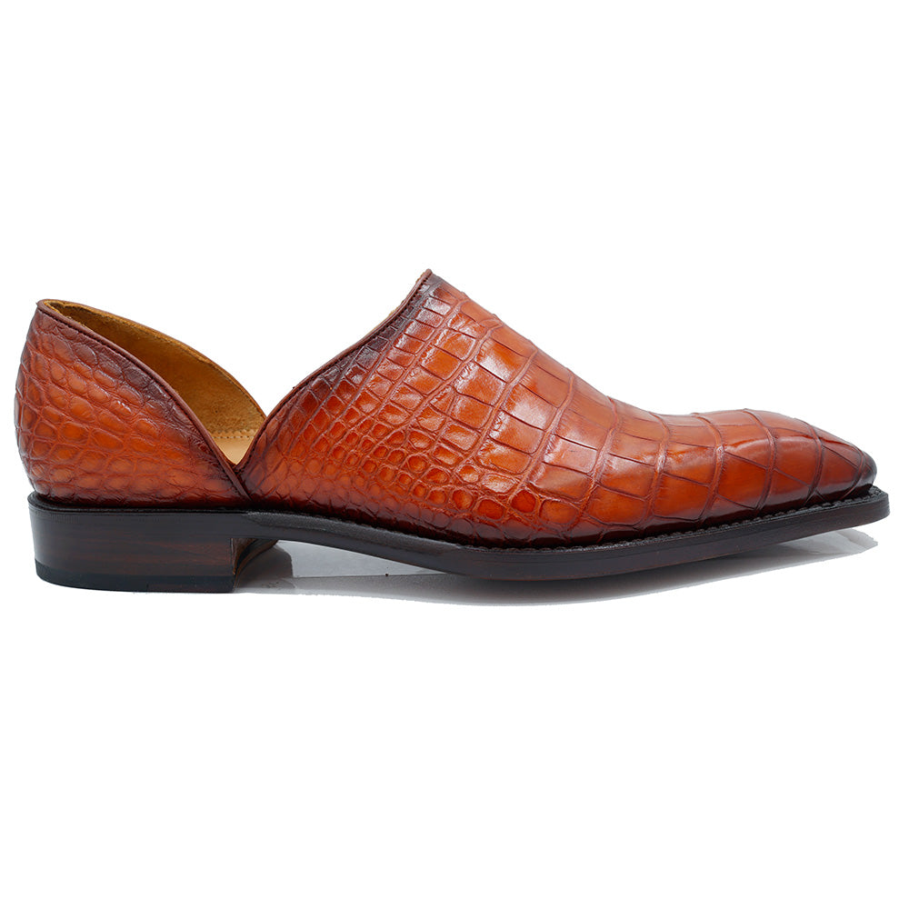 Sheriff Collection 22106 Orange Alligator Ambassador Loafer - Cellini Uomo 