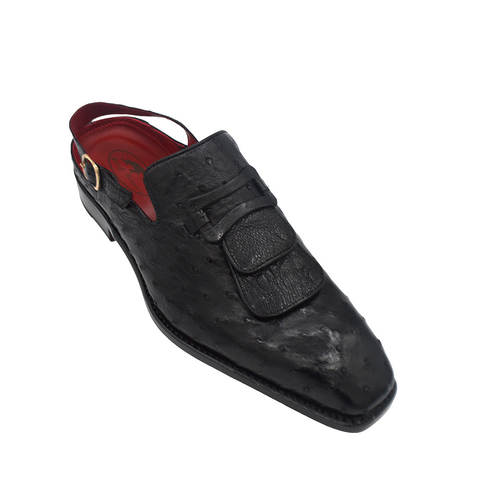 Sheriff Collection 2425 Black Ostrich Slingback Shoes 8.5 Sheriff Collection 2425 Black Ostrich Slingback Shoes 8.5