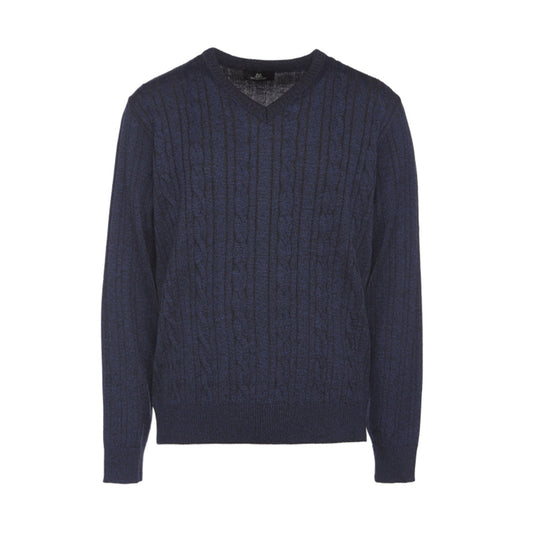 Montechiaro V-Neck Navy Italian Sweater 26124730M - Cellini Uomo 