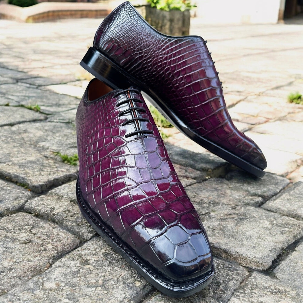 Sheriff Collection Purple Wholecut Alligator Dress Shoes 1505-2002 13 Sheriff Collection Purple Wholecut Alligator Dress Shoes 1505-2002 13