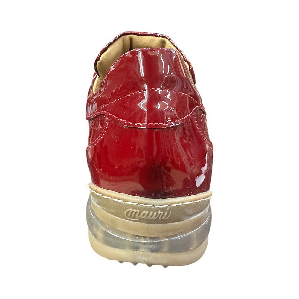 Mauri 8900 Patent Raspberry Baby Crocodile Champagne Sneakers - Cellini Uomo 