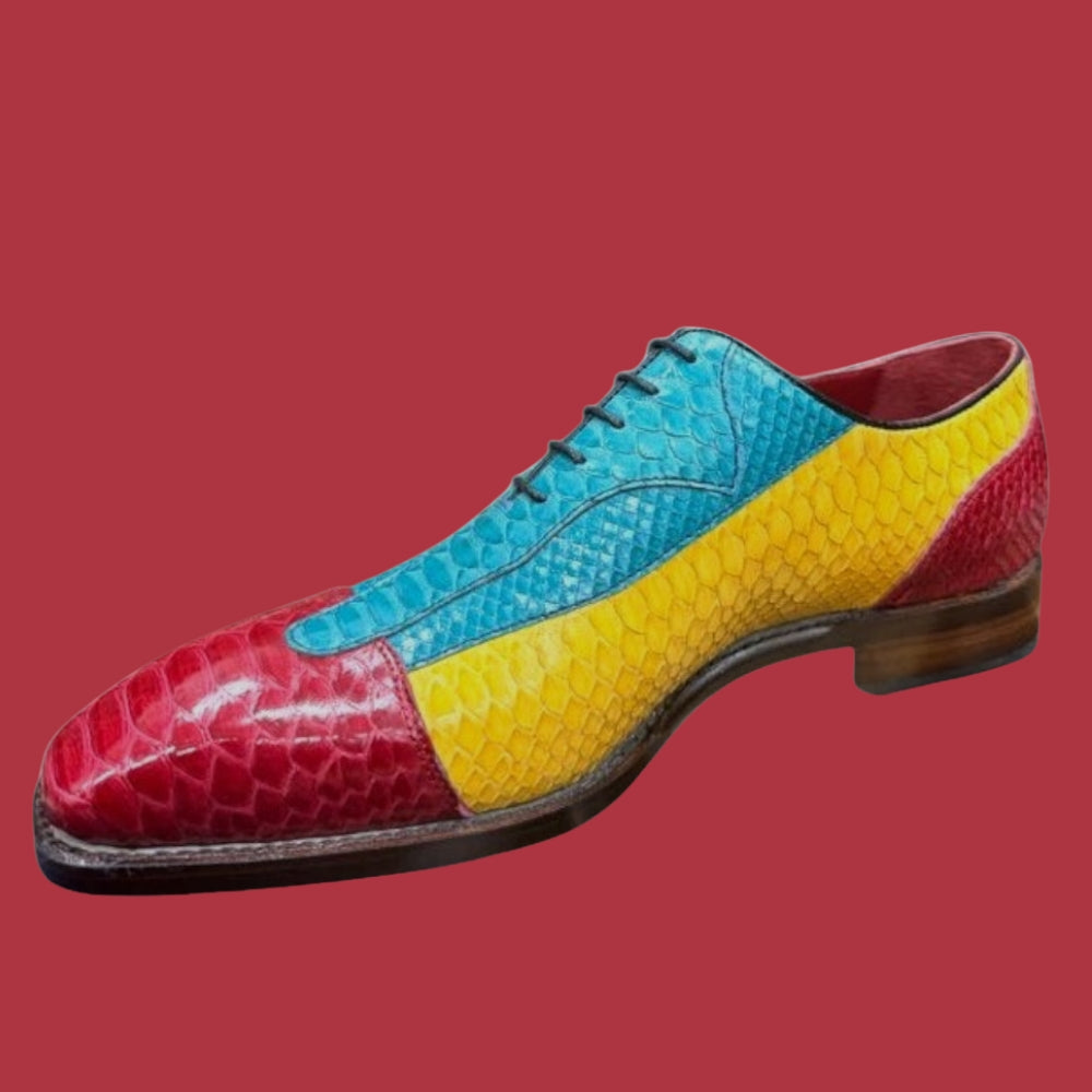 Sheriff Python Dress Shoes 2587-2002, black leather formal shoes with sleek design and lace-up style.