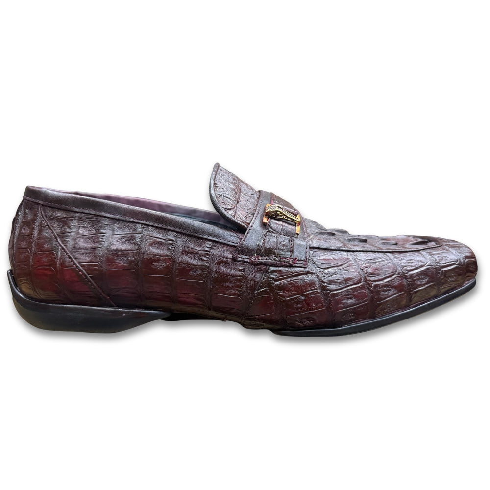 Mauri 9200 Hornback Crocodile Loafers showing black crocodile leather shoes with sleek slip-on design and polished finish.