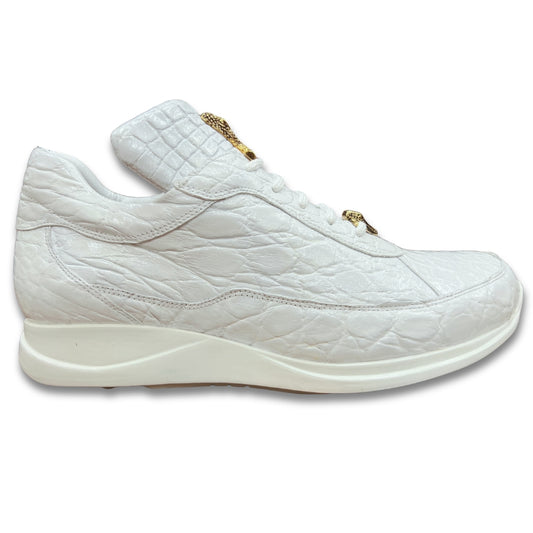 Mauri 8900 White Alligator Sneakers - Cellini Uomo 