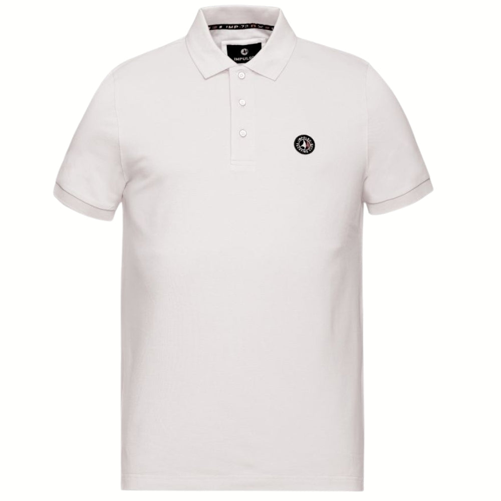 Impulso Polo Club shirt in blue with white collar and buttons, casual short-sleeve shirt for men.