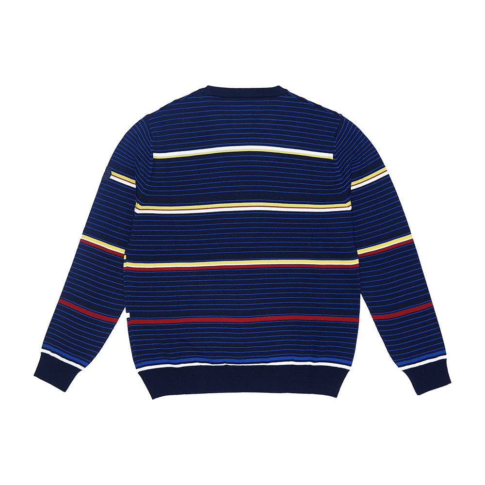 Montechiaro Navy and Multi-Colored Italian Striped Sweater 30041210Y