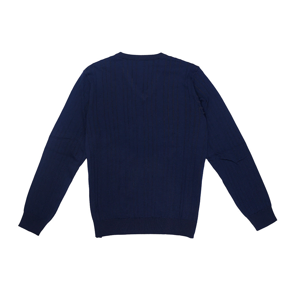 Montechiaro V-Neck Navy Italian Sweater 30129130M