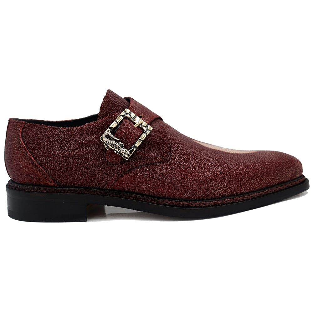 Mauri 3281 Stingray Ruby Red Monk Strap - Cellini Uomo 