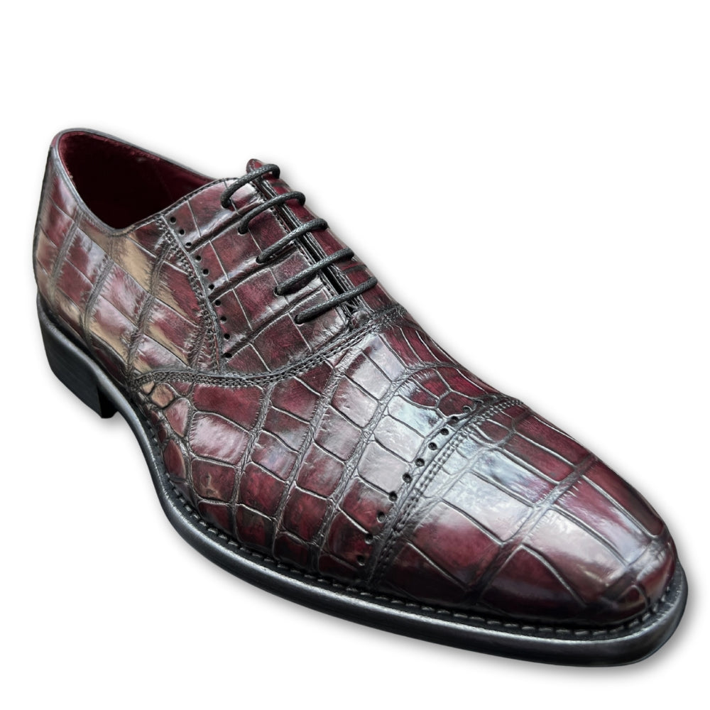 Calzoleria Toscana Caiman Cap-Toe Dress-Up Shoes - Cellini Uomo 