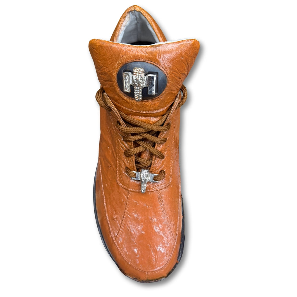 Ostrich Cognac Sneakers - Last Pair/Display