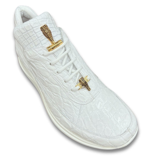 Mauri 8900 White Alligator Sneakers - Cellini Uomo 