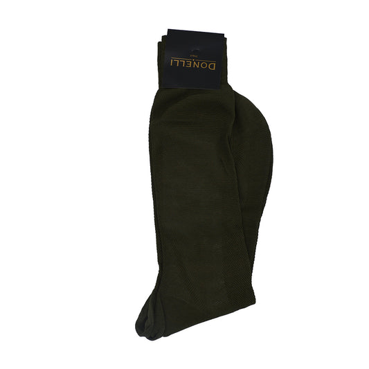 Men's Cotton Socks Dark Grass Green - Cellini Uomo 