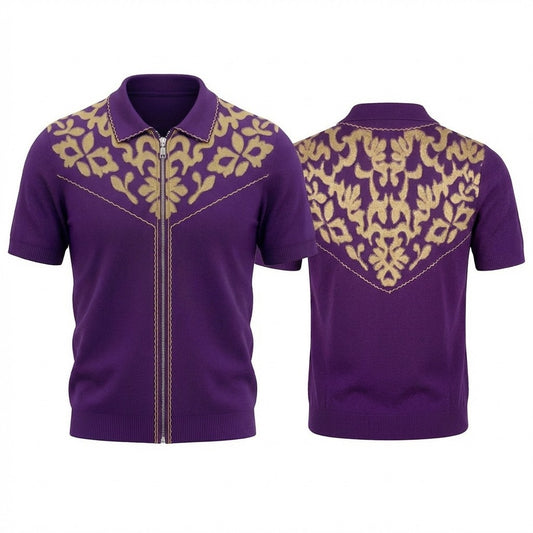 Purple Prestige polo neck short sleeve shirt, model CMK-405, made from soft fabric with a classic fit and clean design.