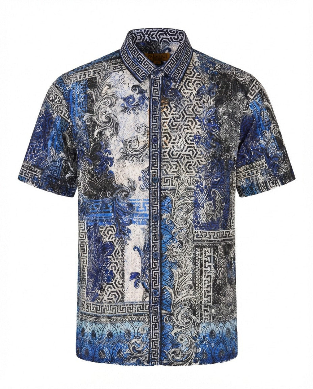 Blue Prestige Lace Button Up shirt from the Prestige Lace Button Up 442 collection, featuring intricate lace details and a classic fit.