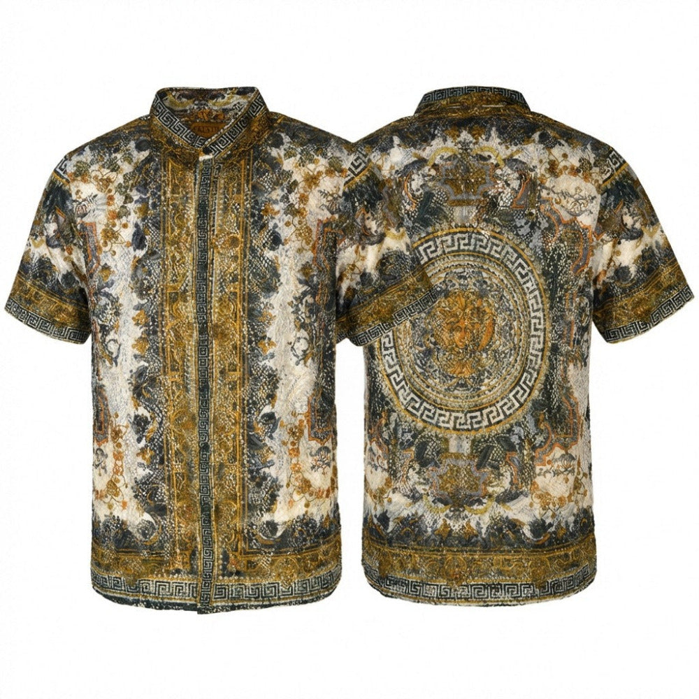Green Prestige Lace Button Up shirt from the Prestige Lace Button Up 442 collection, featuring intricate lace details and a classic fit.