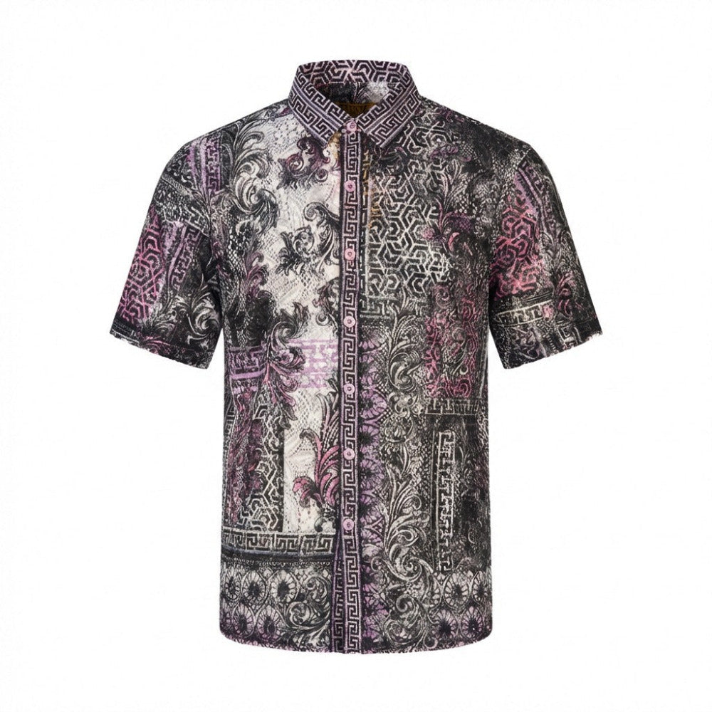 Lavender Prestige Lace Button Up shirt from the Prestige 442 collection, featuring delicate lace details and a classic fit.