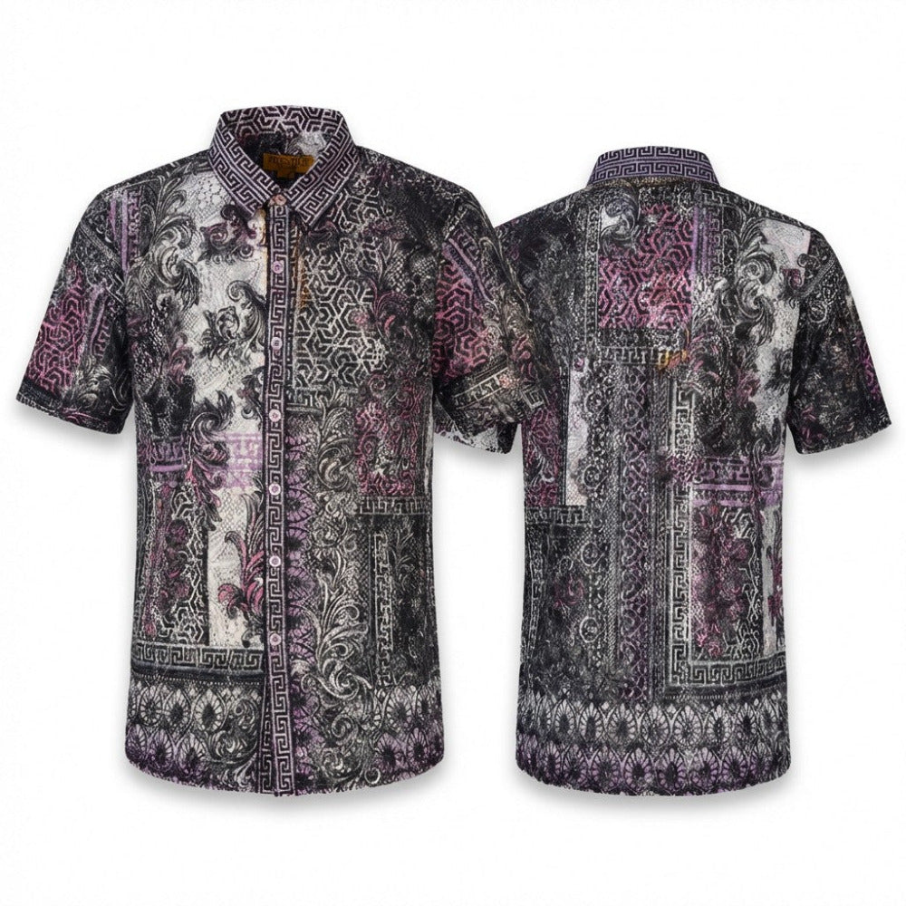 Lavender Prestige Lace Button Up shirt from the Prestige 442 collection, featuring delicate lace details and a classic fit.