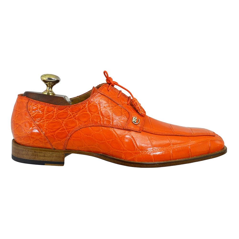 Mauri 4642 Alligator Lace Up Dress Shoes Orange