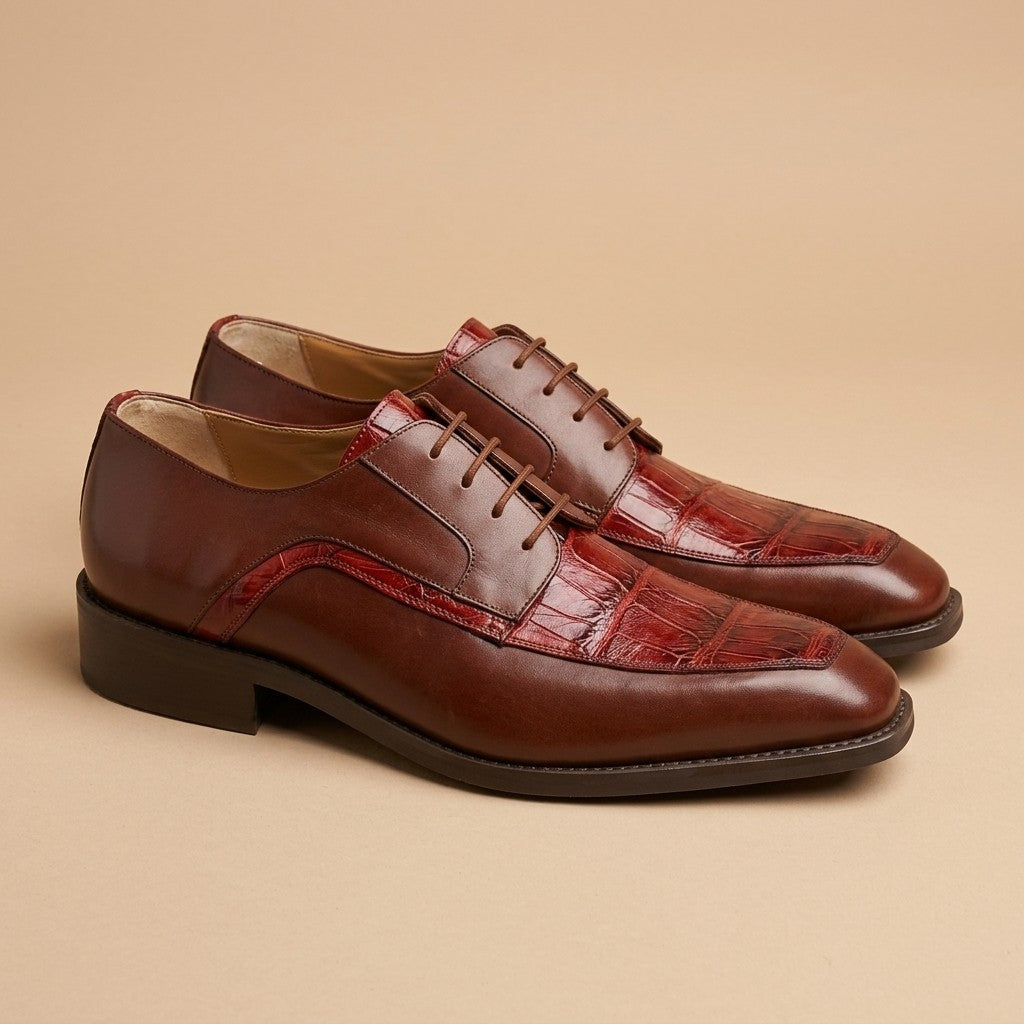 Mauri 4642 Alligator and Leather Lace Up Shoes