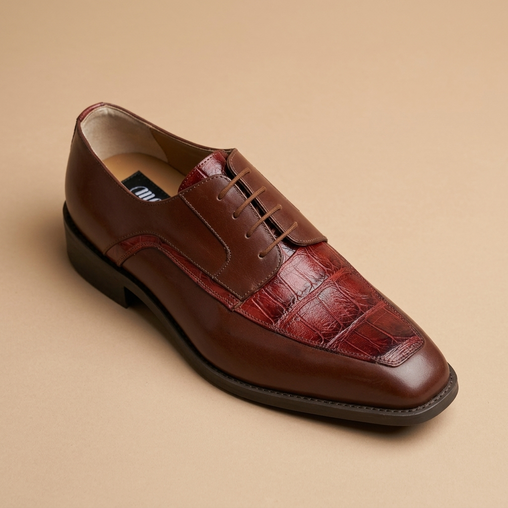 Mauri 4642 Alligator and Leather Lace Up Shoes