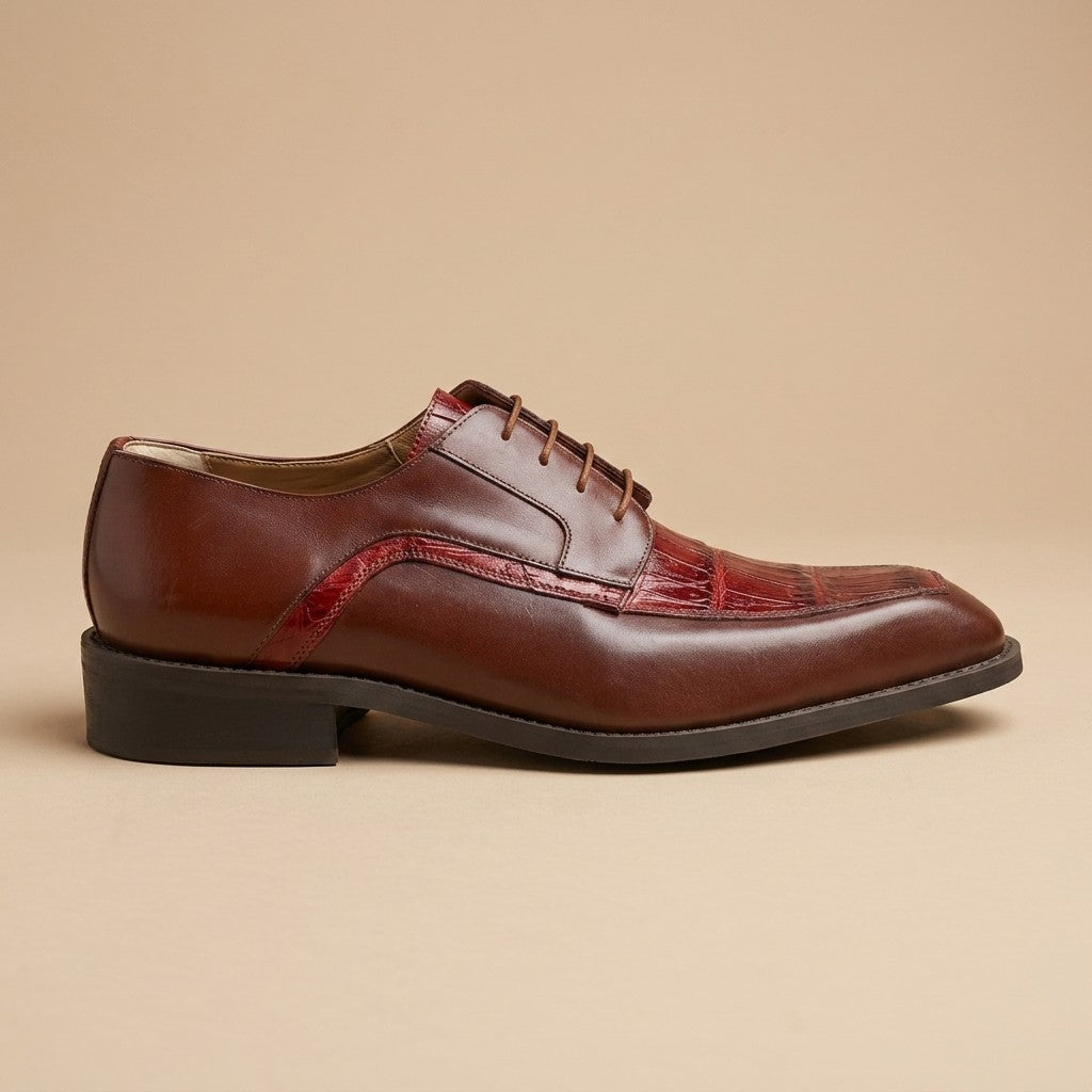 Mauri 4642 Alligator and Leather Lace Up Shoes
