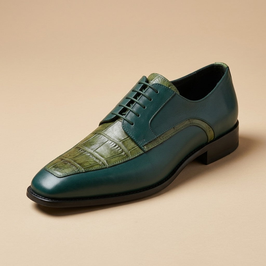 Mauri 4642 Alligator and Leather Lace Up Shoes