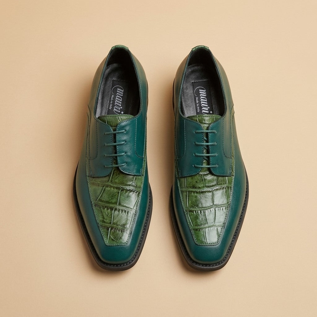 Mauri 4642 Alligator and Leather Lace Up Shoes