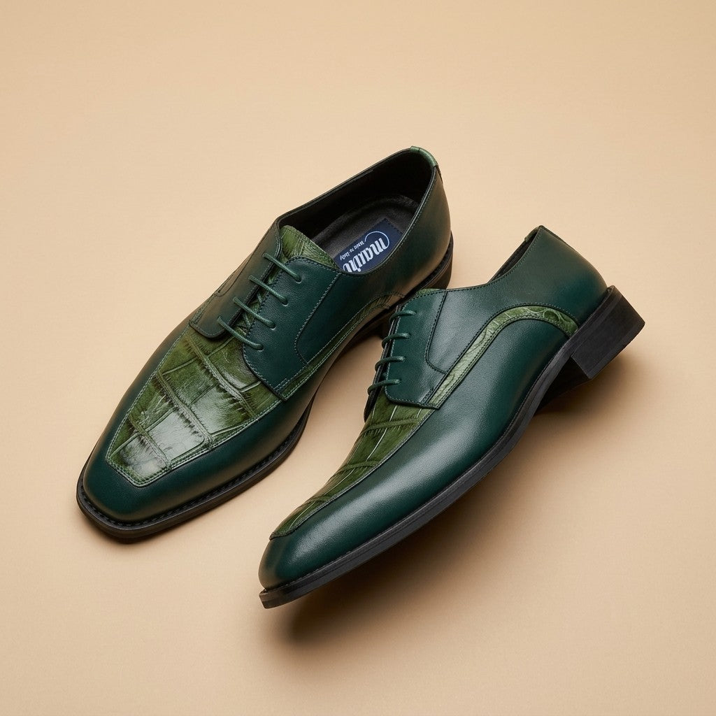 Mauri 4642 Alligator and Leather Lace Up Shoes