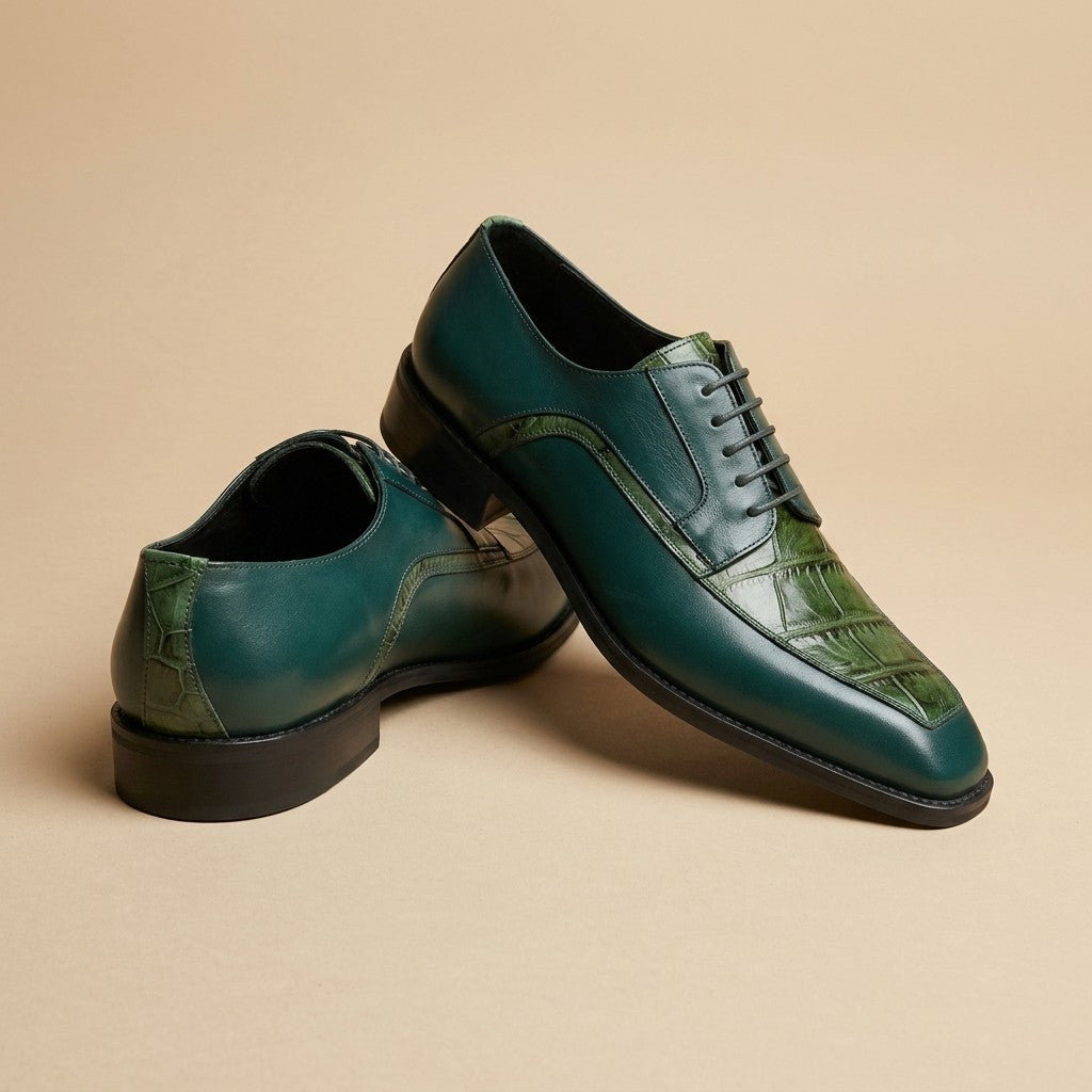 Mauri 4642 Alligator and Leather Lace Up Shoes