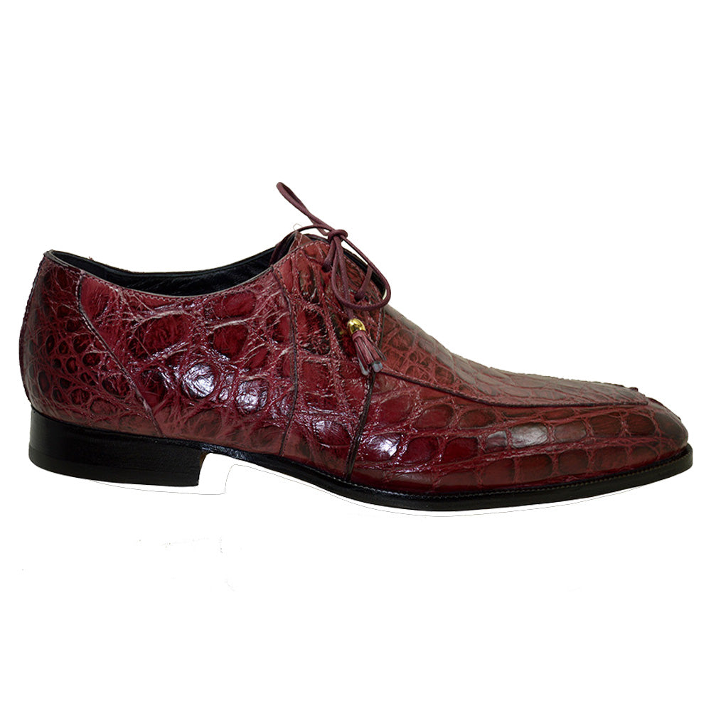 Mauri 4910/1 Ruby Red Alligator Lace Up Dress Shoe - Cellini Uomo 