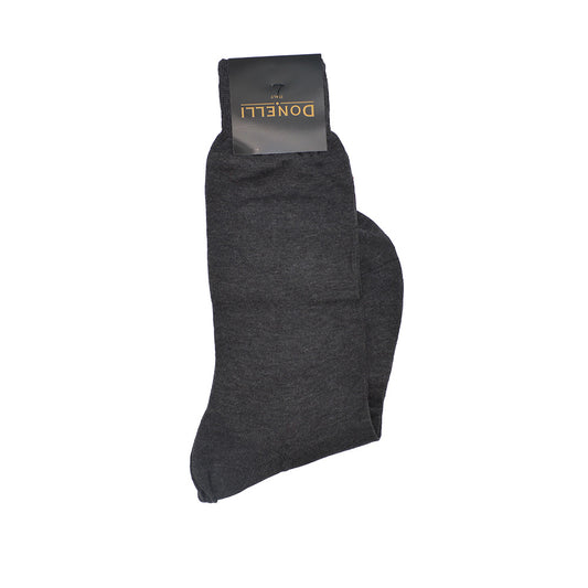 Men's Cotton Socks Olive Solid Medium Grey - Cellini Uomo 