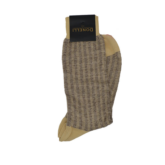 Men's Cotton Socks Tan Design - Cellini Uomo 