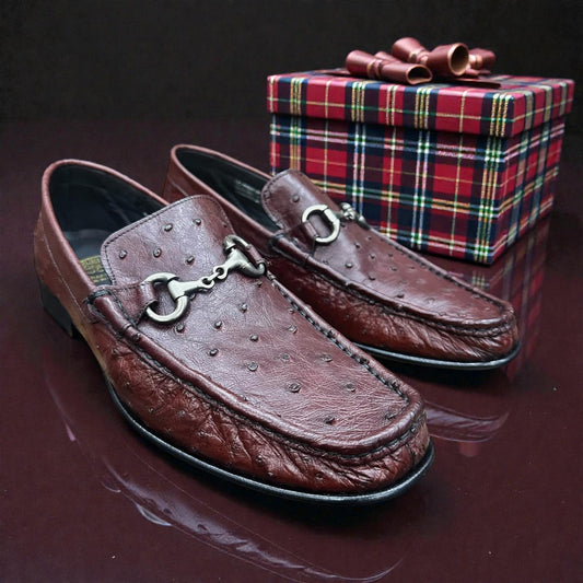Calzoleria Toscana V2-3238 Ostrich Loafer Dark Colors