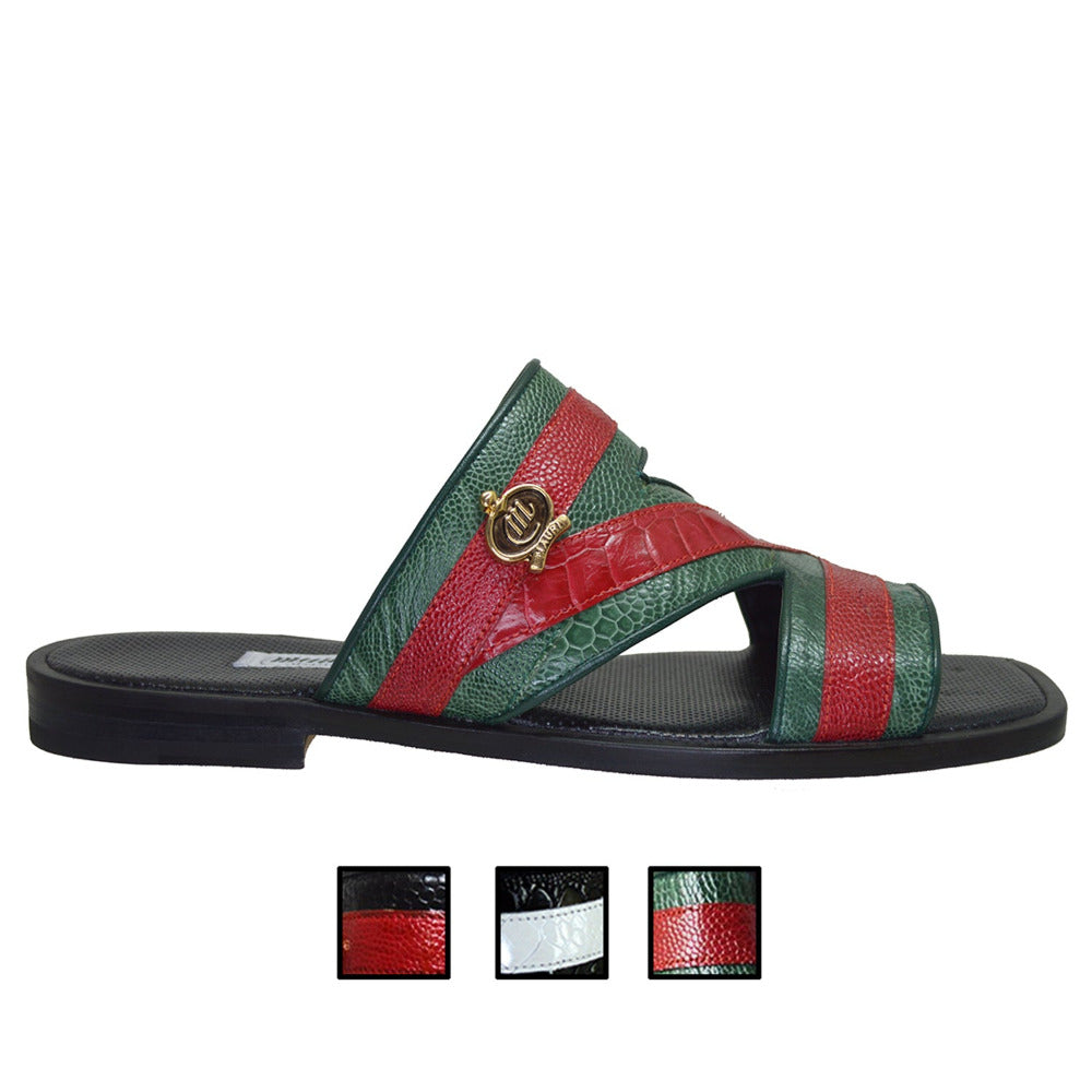 Mauri Sarasota ostrich leg sandals with open toe design, featuring adjustable straps and stylish craftsmanship.