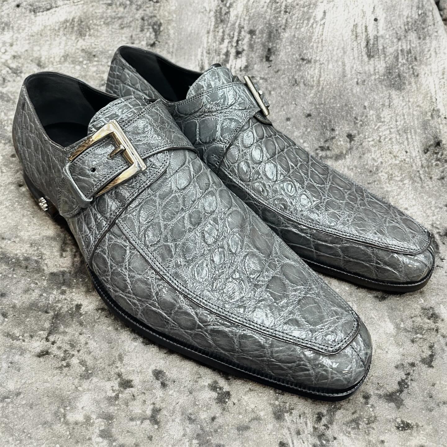 Mauri 1172 Alligator Monk Strap - Cellini Uomo 