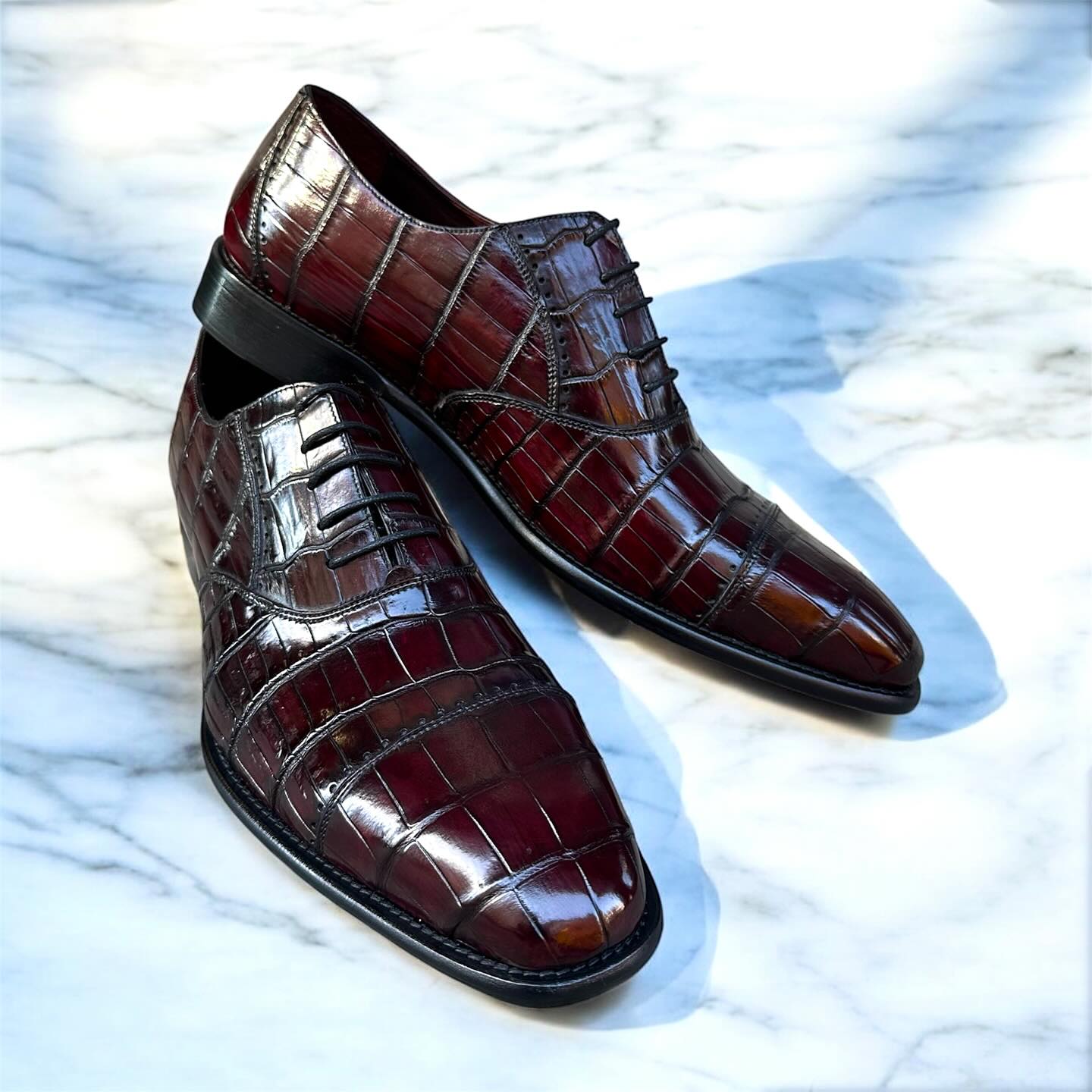 Calzoleria Toscana Caiman Cap-Toe Dress-Up Shoes - Cellini Uomo 