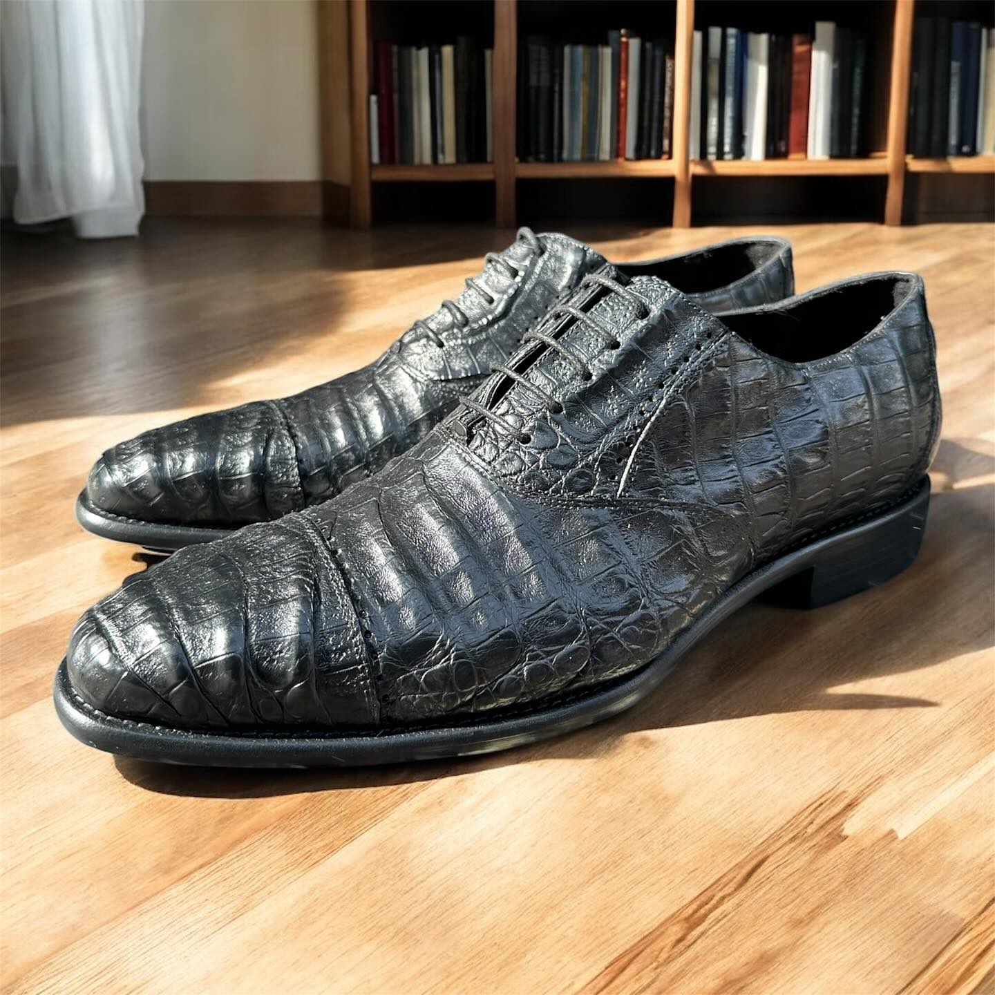 Calzoleria Toscana Caiman Cap-Toe Dress-Up Shoes - Cellini Uomo 