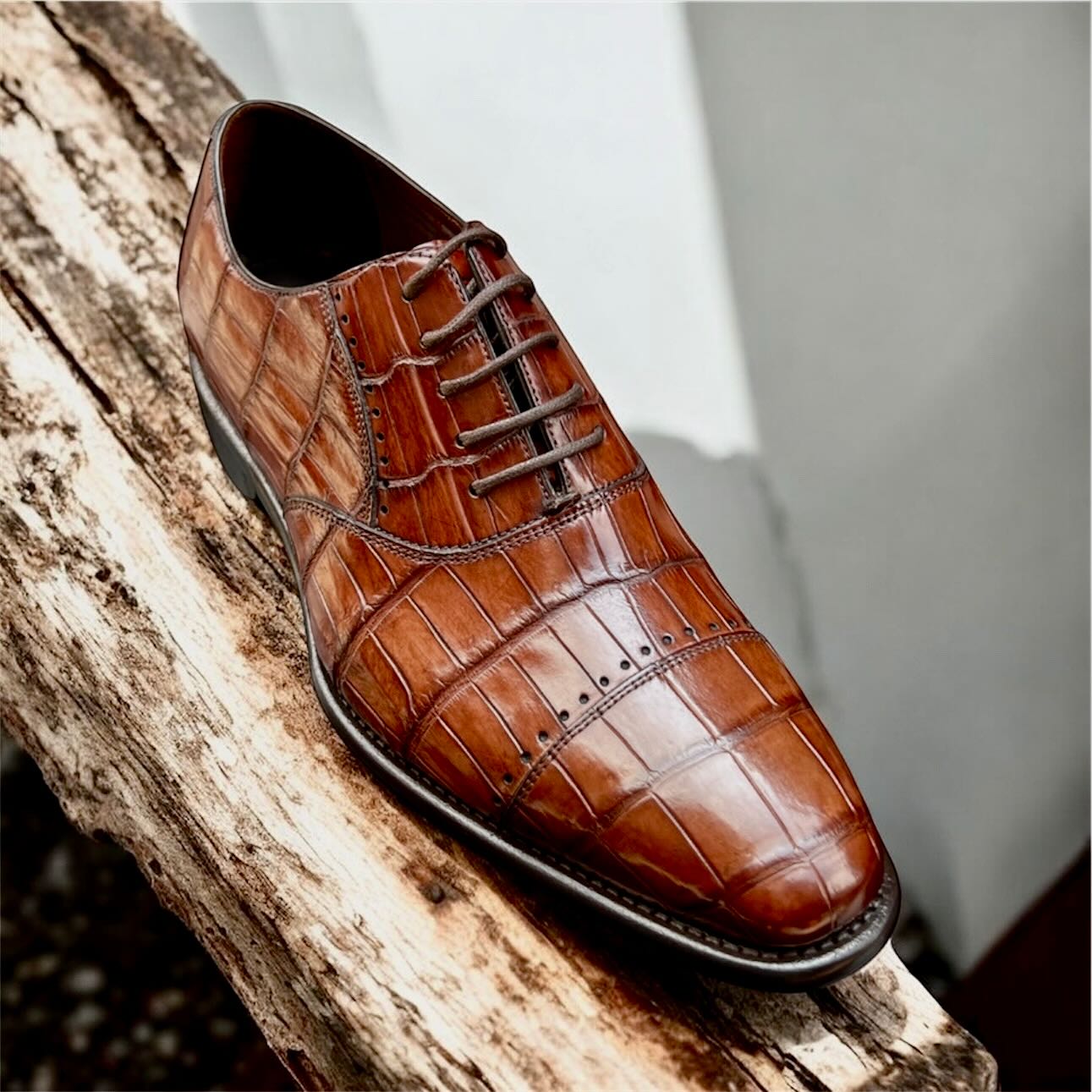 Calzoleria Toscana Caiman Cap-Toe Dress-Up Shoes - Cellini Uomo 