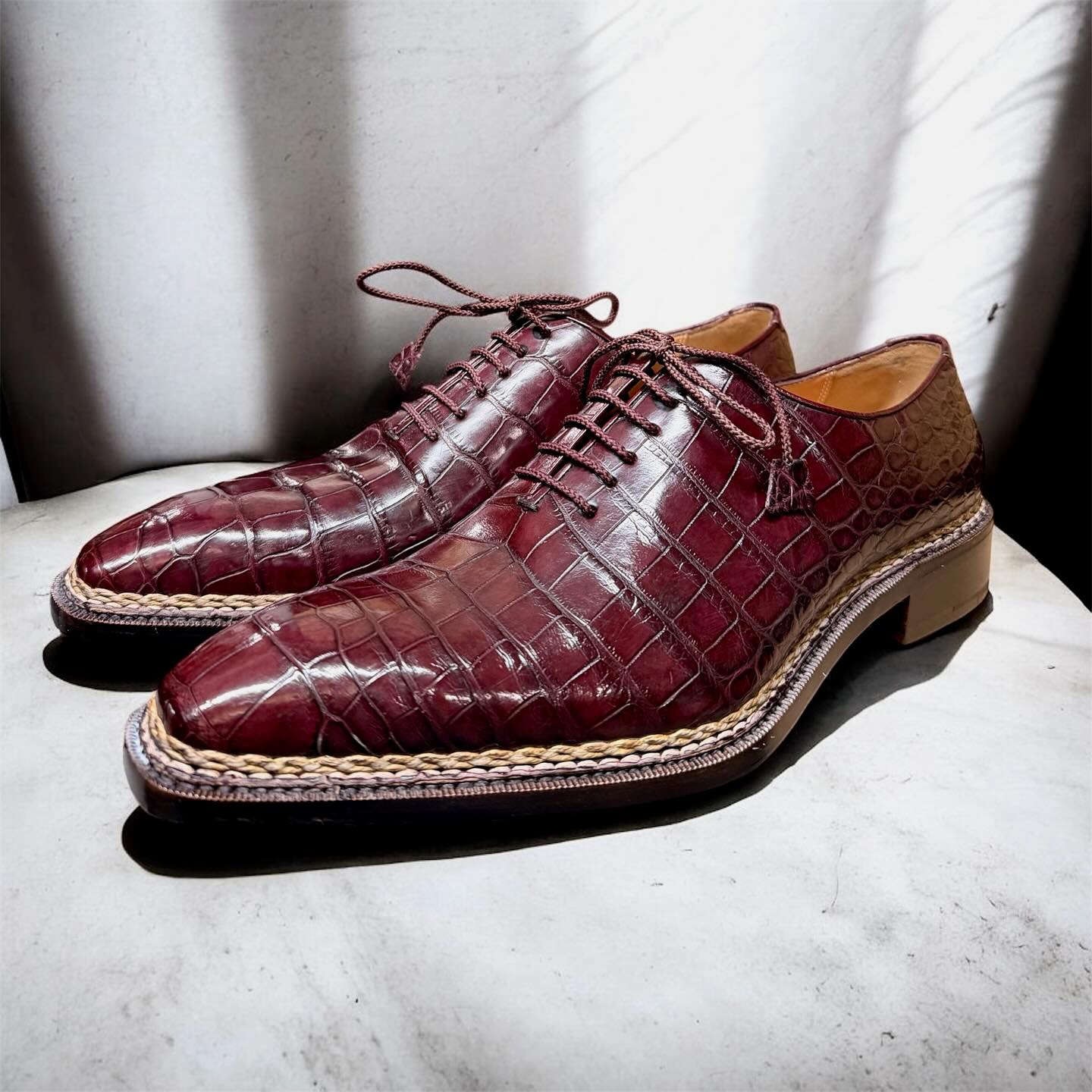 Caporicci 1400 Baby Alligator Lace Up - Cellini Uomo 