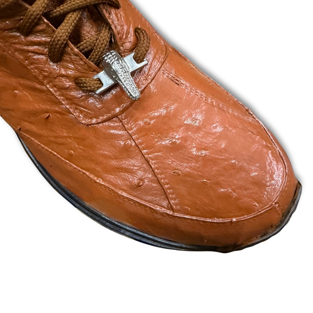 Ostrich Cognac Sneakers - Last Pair/Display