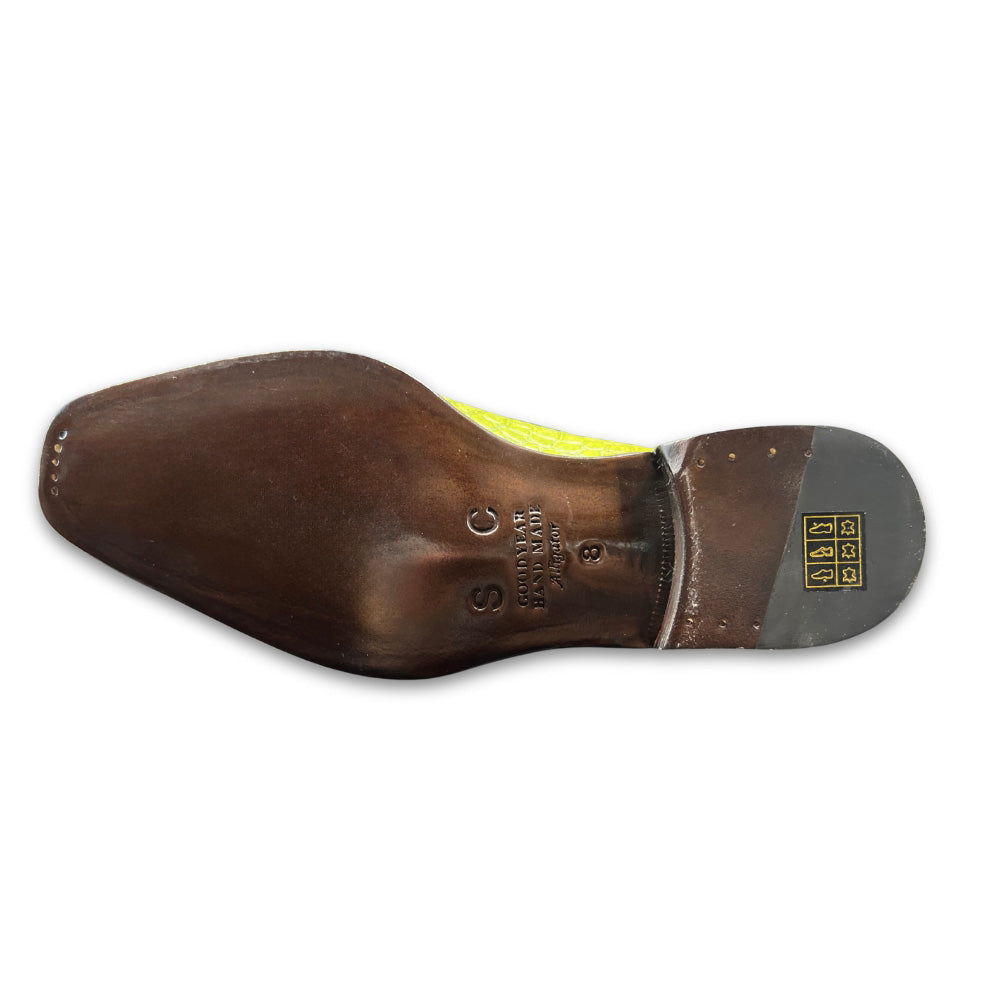 Sheriff Collection 2538-2002 Avocado Alligator and Python Half Shoes