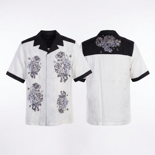 Prestige 608 White Linen Button Up - Cellini Uomo 